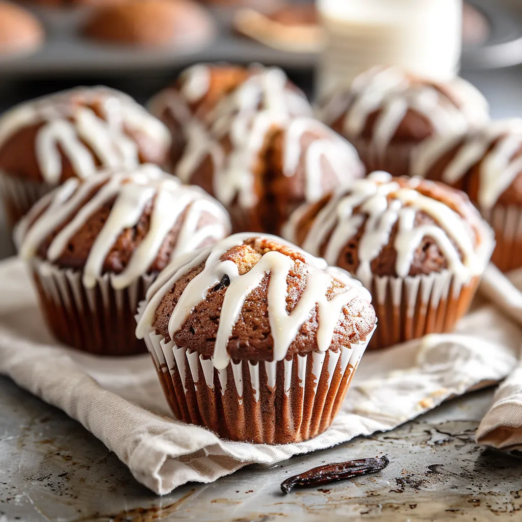Gingerbread Muffins with Vanilla Bean Glaze