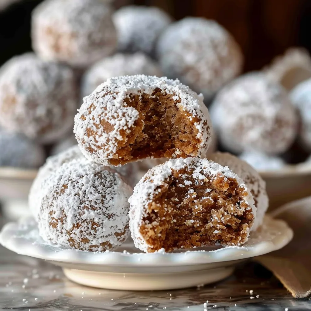 Gingerbread Snowball Cookies