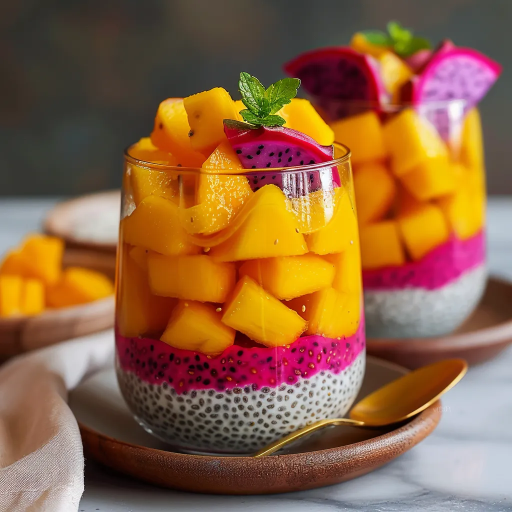 Mango and Dragon Fruit Chia Pudding