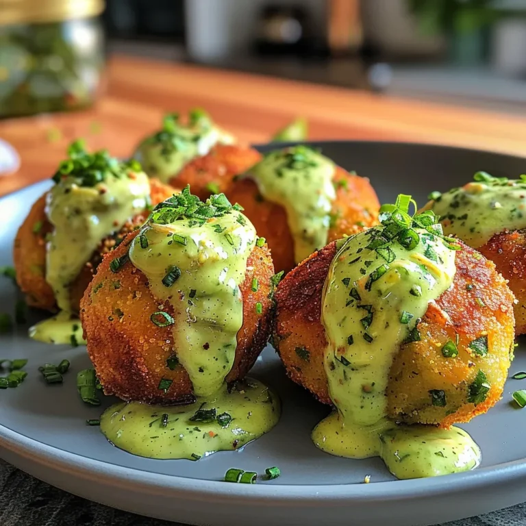 Salmon Balls with Creamy Avocado Sauce