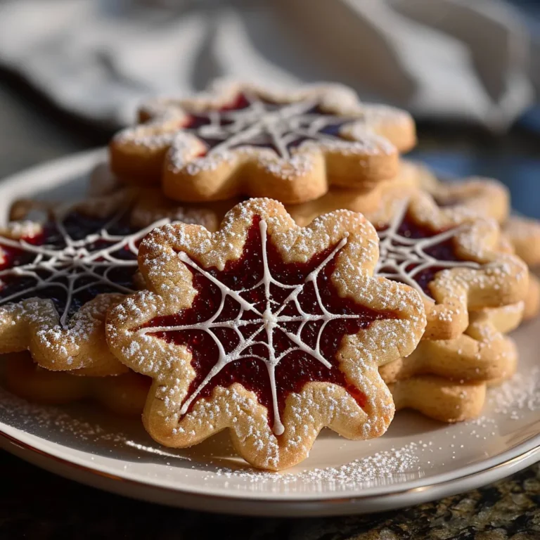 Spooky Spiderweb Linzer Cookies