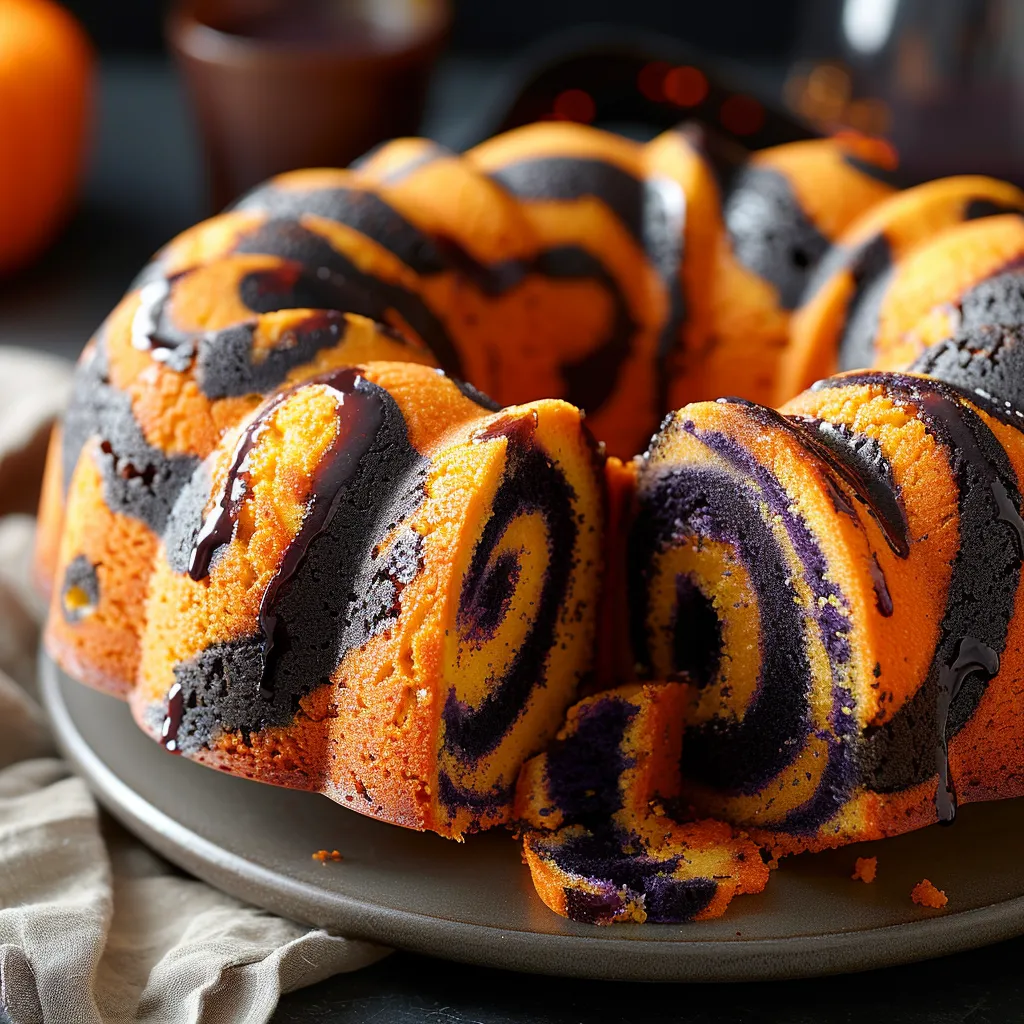 Spooky Swirl Halloween Bundt Cake