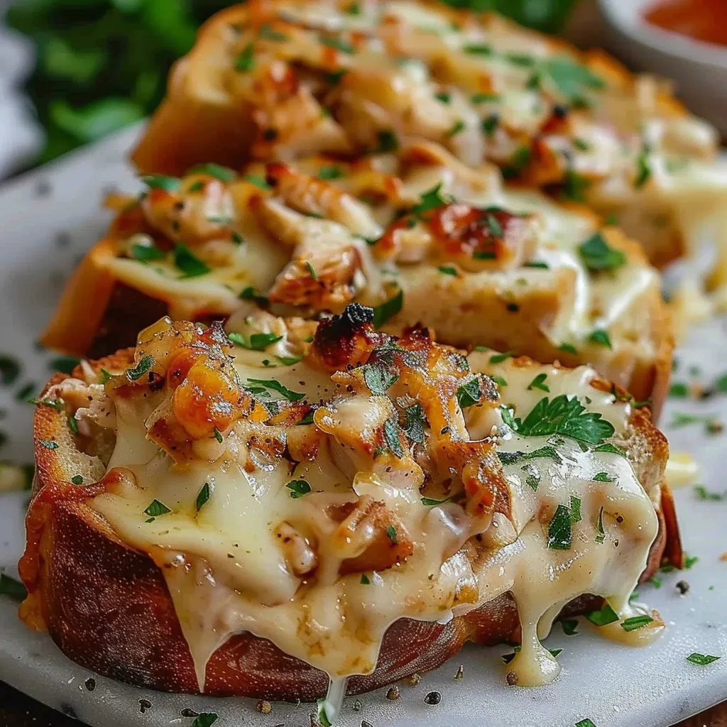 cheesy chicken garlic bread sandwich