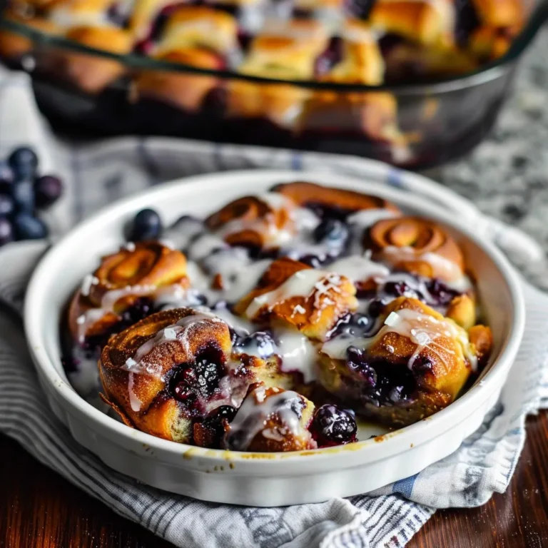 Blueberry Cinnamon Roll Casserole