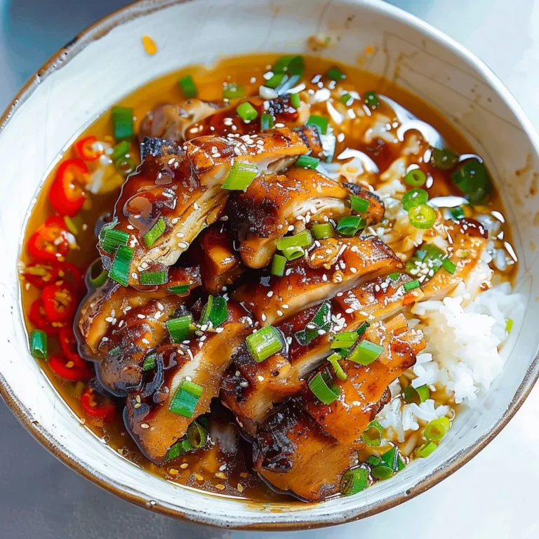 caramelised soy chicken in garlic ginger broth with rice