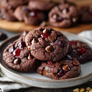 Chocolate Cherry Fudge Cookies