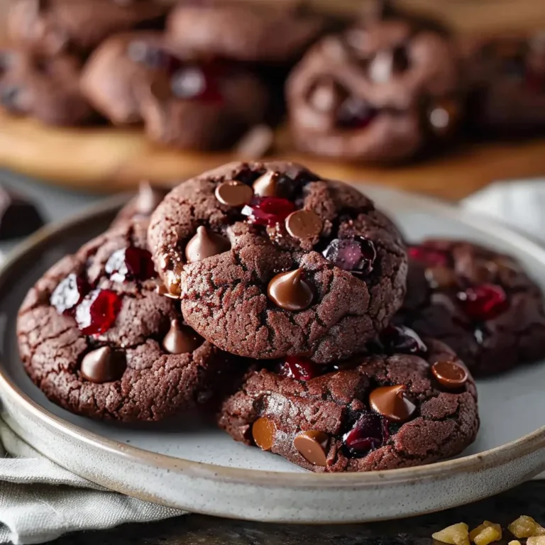 Chocolate Cherry Fudge Cookies