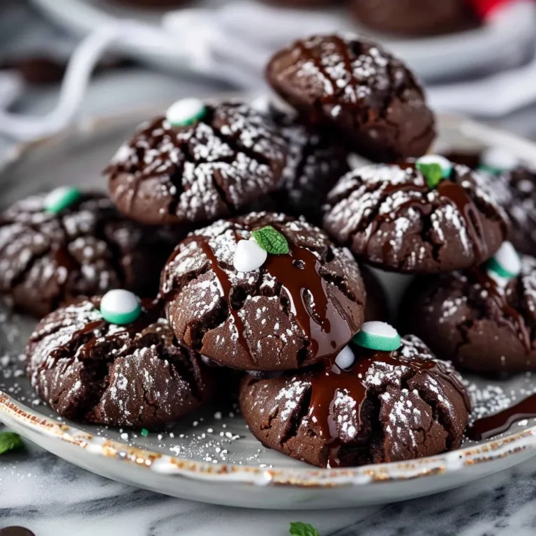 Chocolate Mint Kiss Crinkles