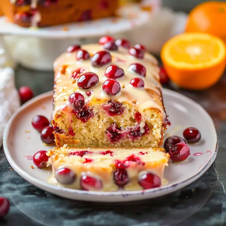 Cranberry Orange Bread with Glaze