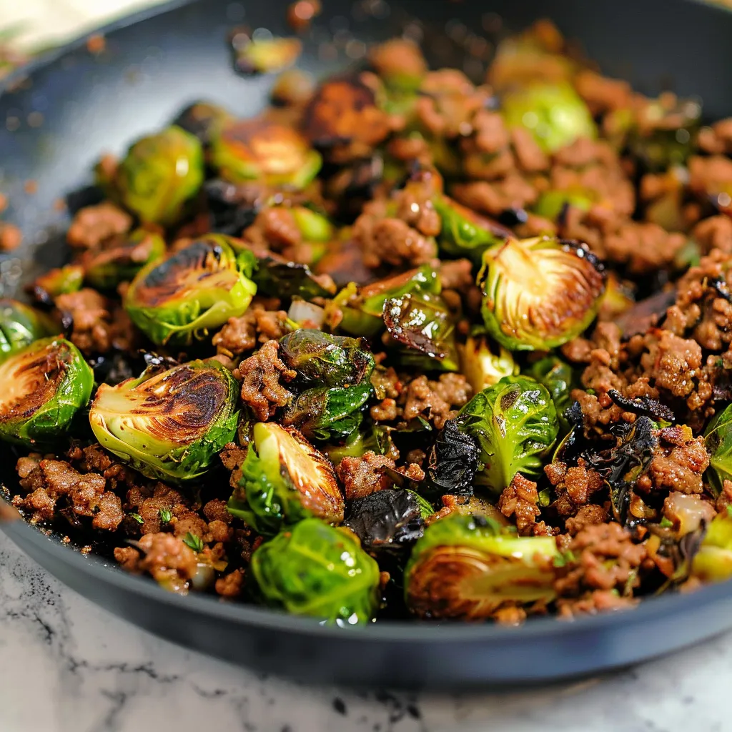 Ground Beef Brussels Sprouts