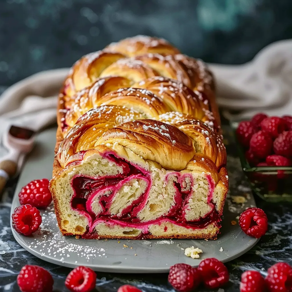Raspberry Swirl Brioche Loaf