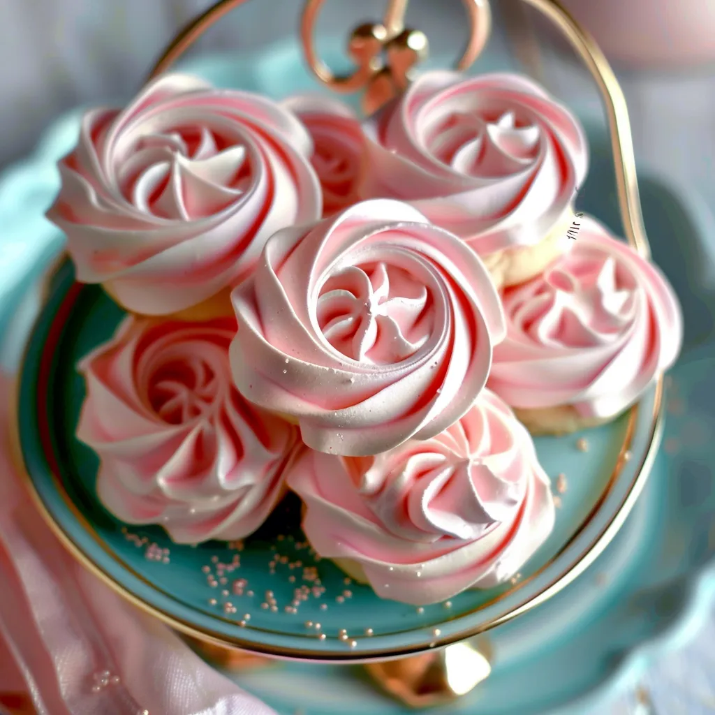 rose meringue cookies