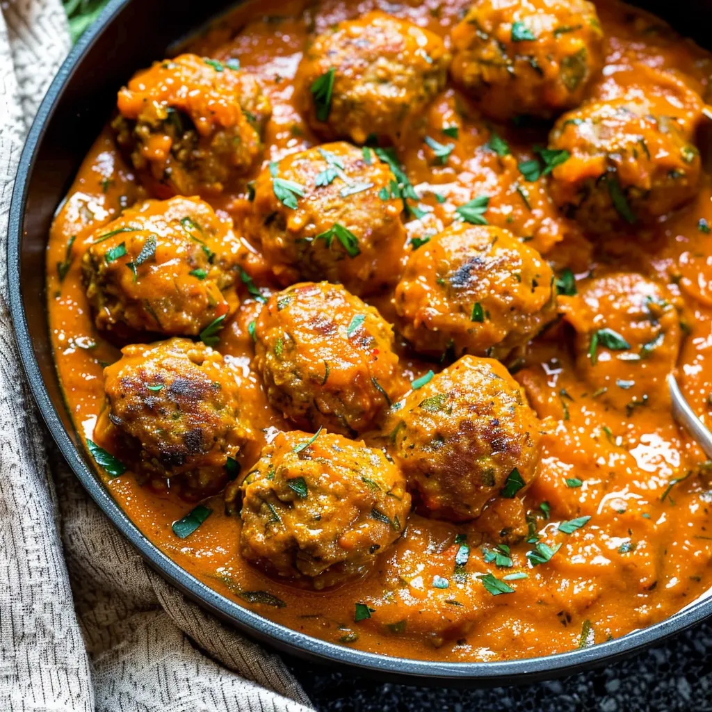 Turkey Meatballs in Pumpkin Sage Sauce