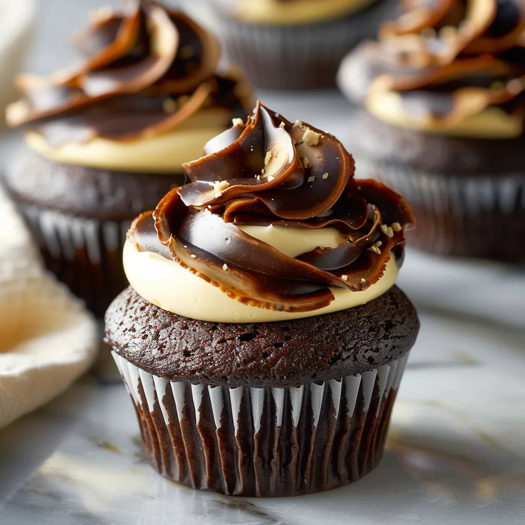 Chocolate Cheesecake Cupcakes with Whipped Ganache Frosting