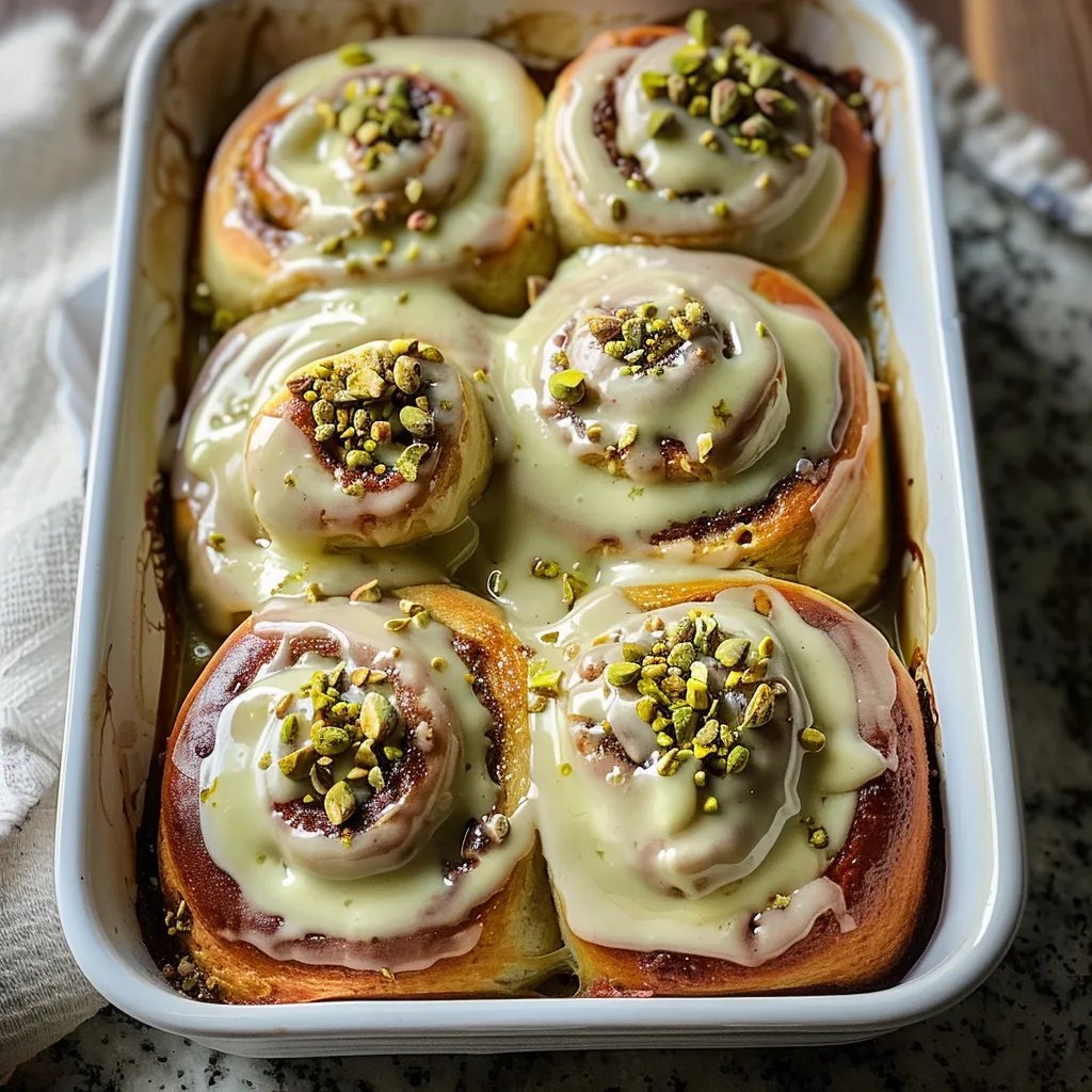 Small Batch Pistachio Cream Cinnamon Rolls