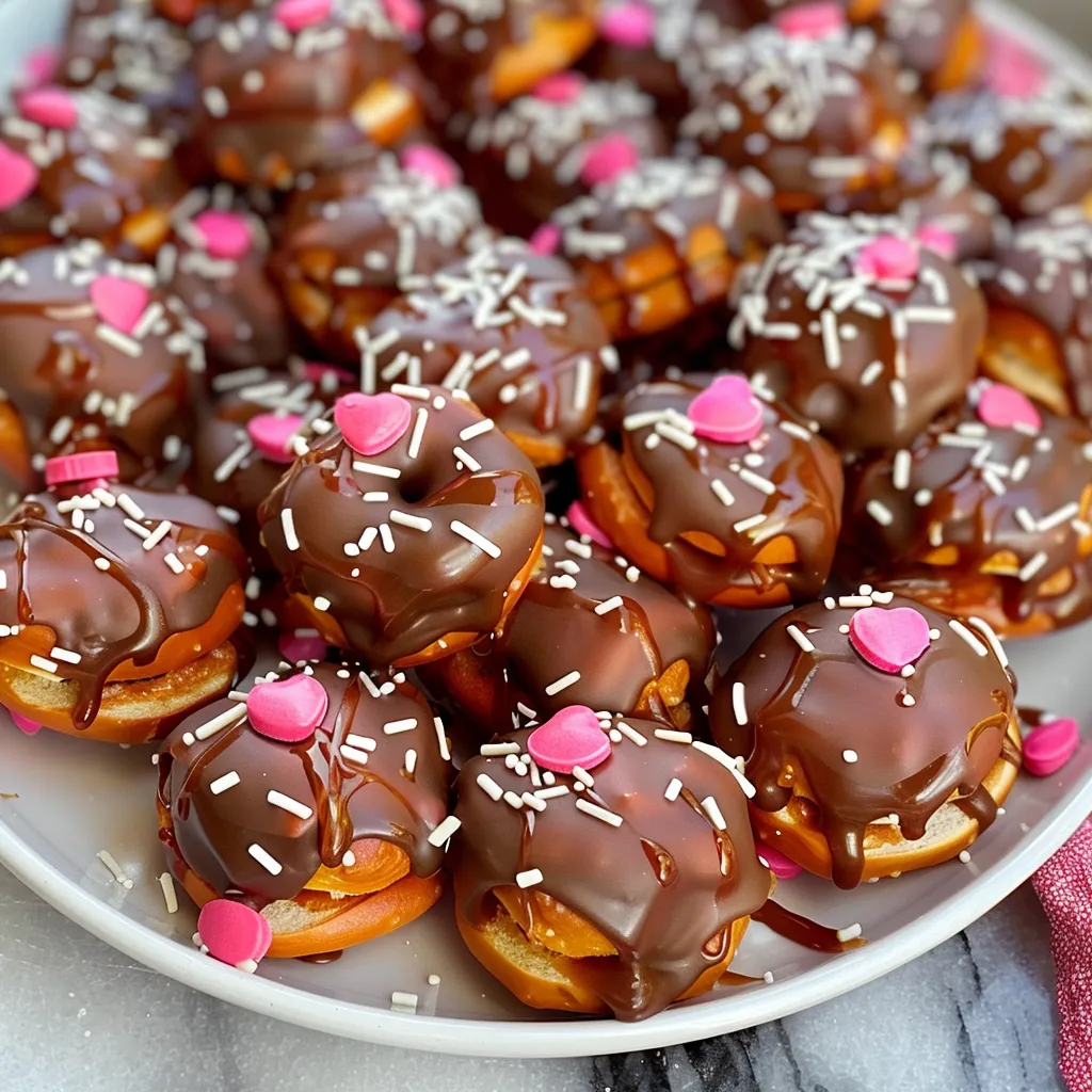 Valentine’s Day Caramel Pretzel Bites