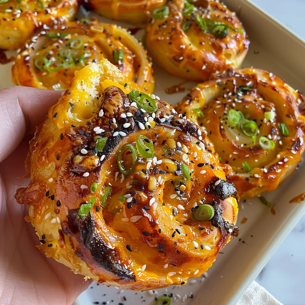 Cheesy Gochujang & Spring Onion Swirls