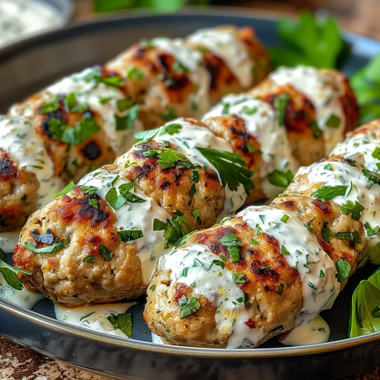 Chicken Kofta with Garlic Yogurt Sauce