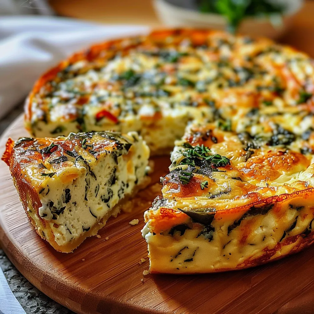 Cottage Cheese and Spinach Crustless Quiche