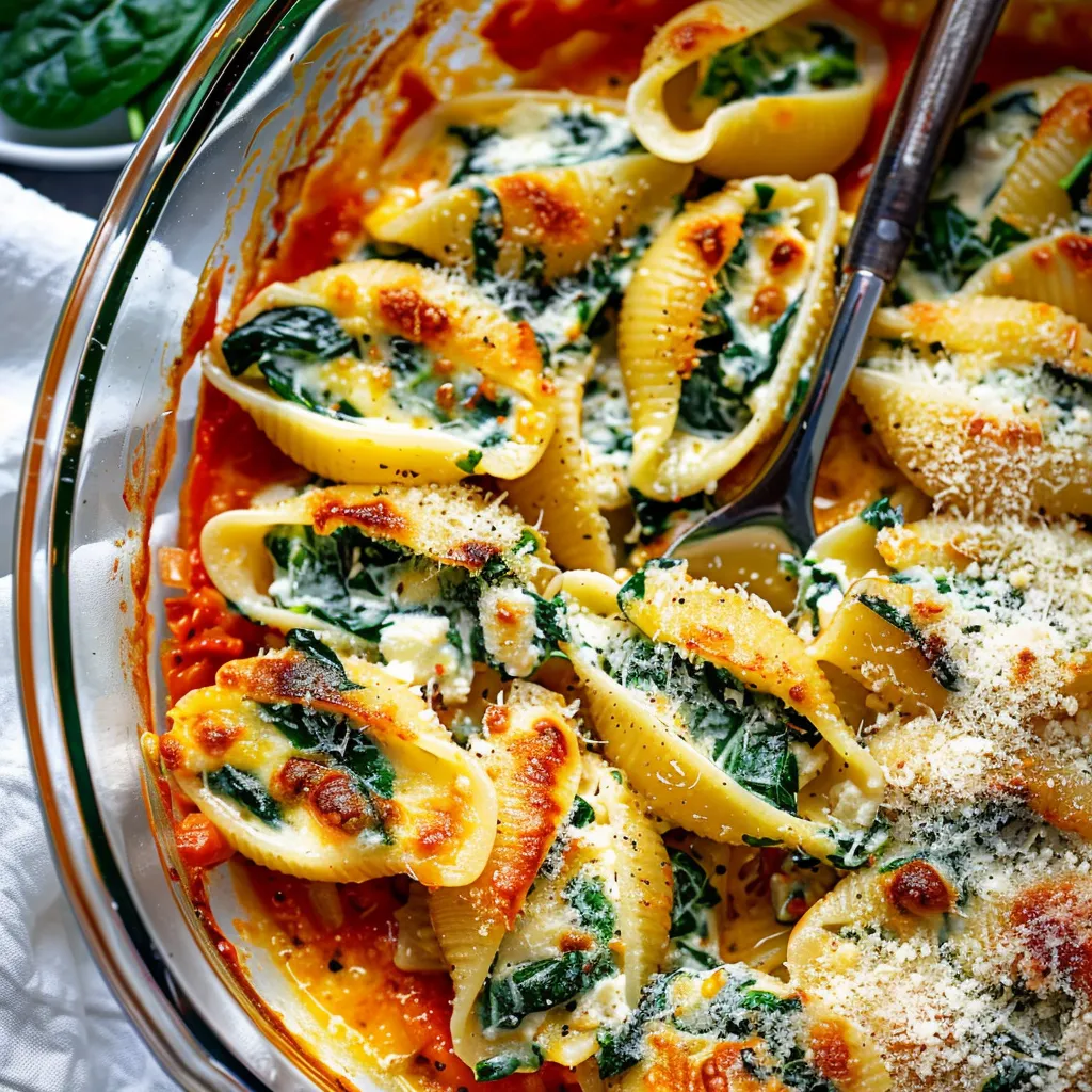 Creamy Spinach and Ricotta Pasta Shells