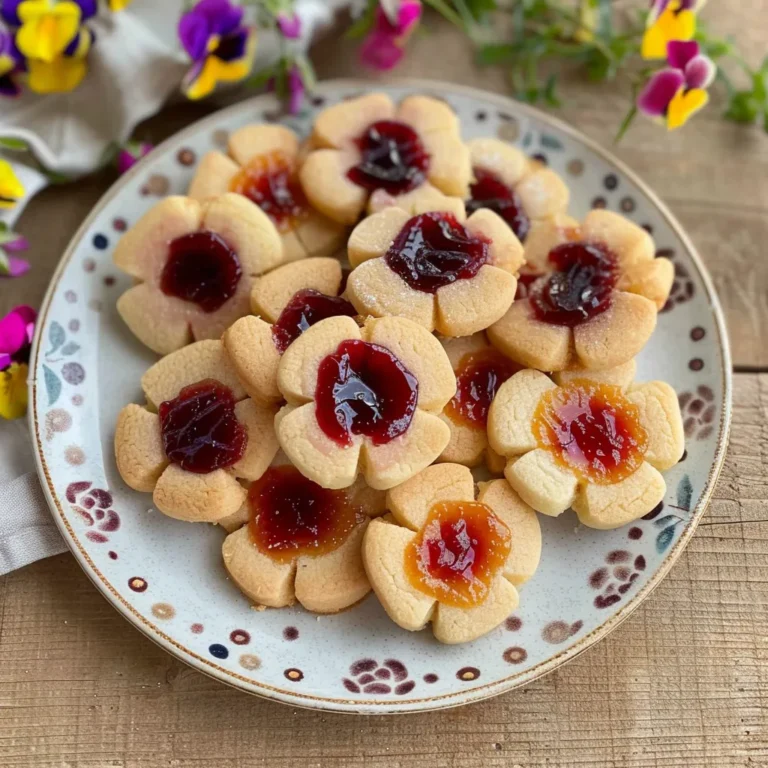 Flower Jam Thumbprint Cookies