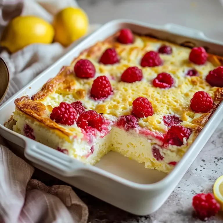 Lemon Raspberry Cottage Cheese Bake