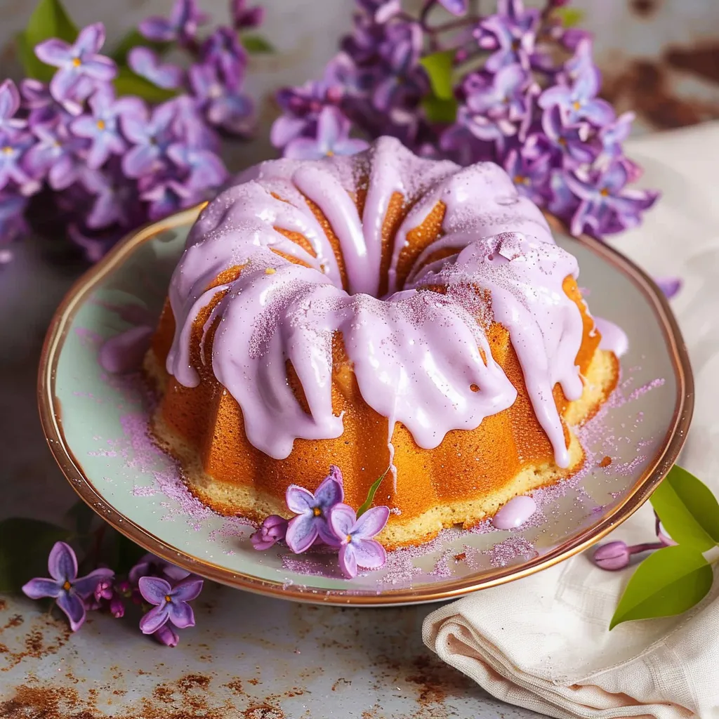 lilac bundt cake