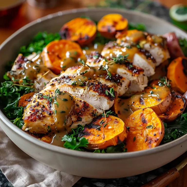Maple Dijon Chicken & Roasted Sweet Potato Bowls