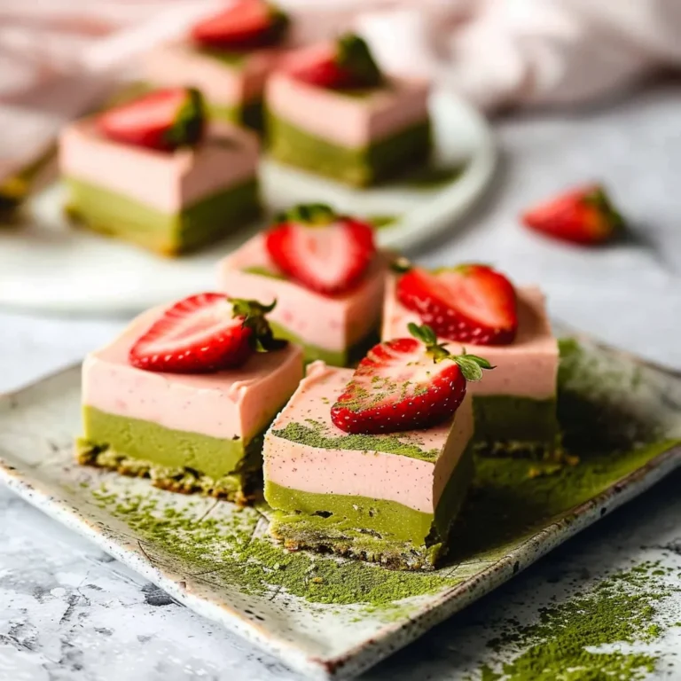 Matcha strawberry cream bars