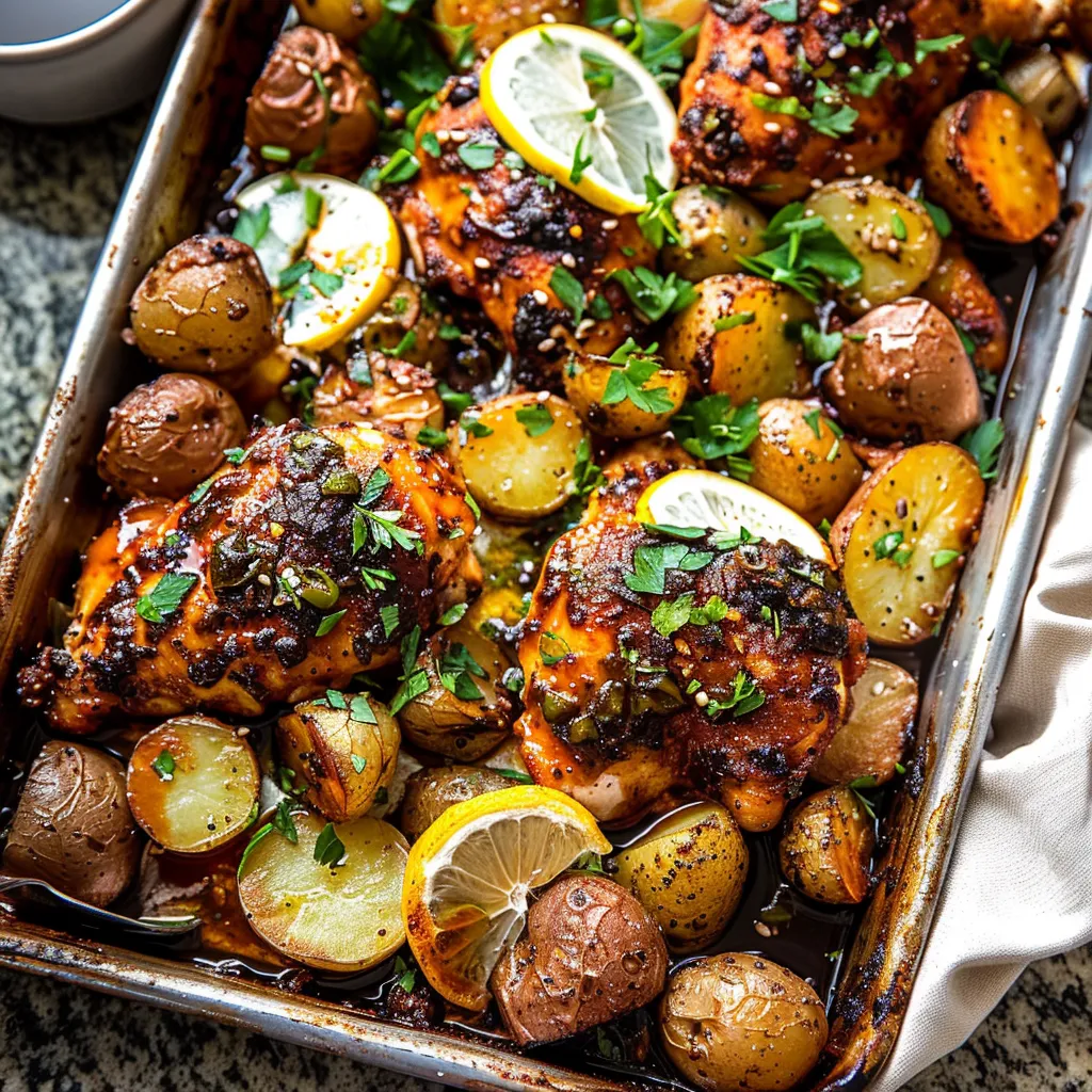 Sheet Pan Lemon Balsamic Chicken and Potatoes