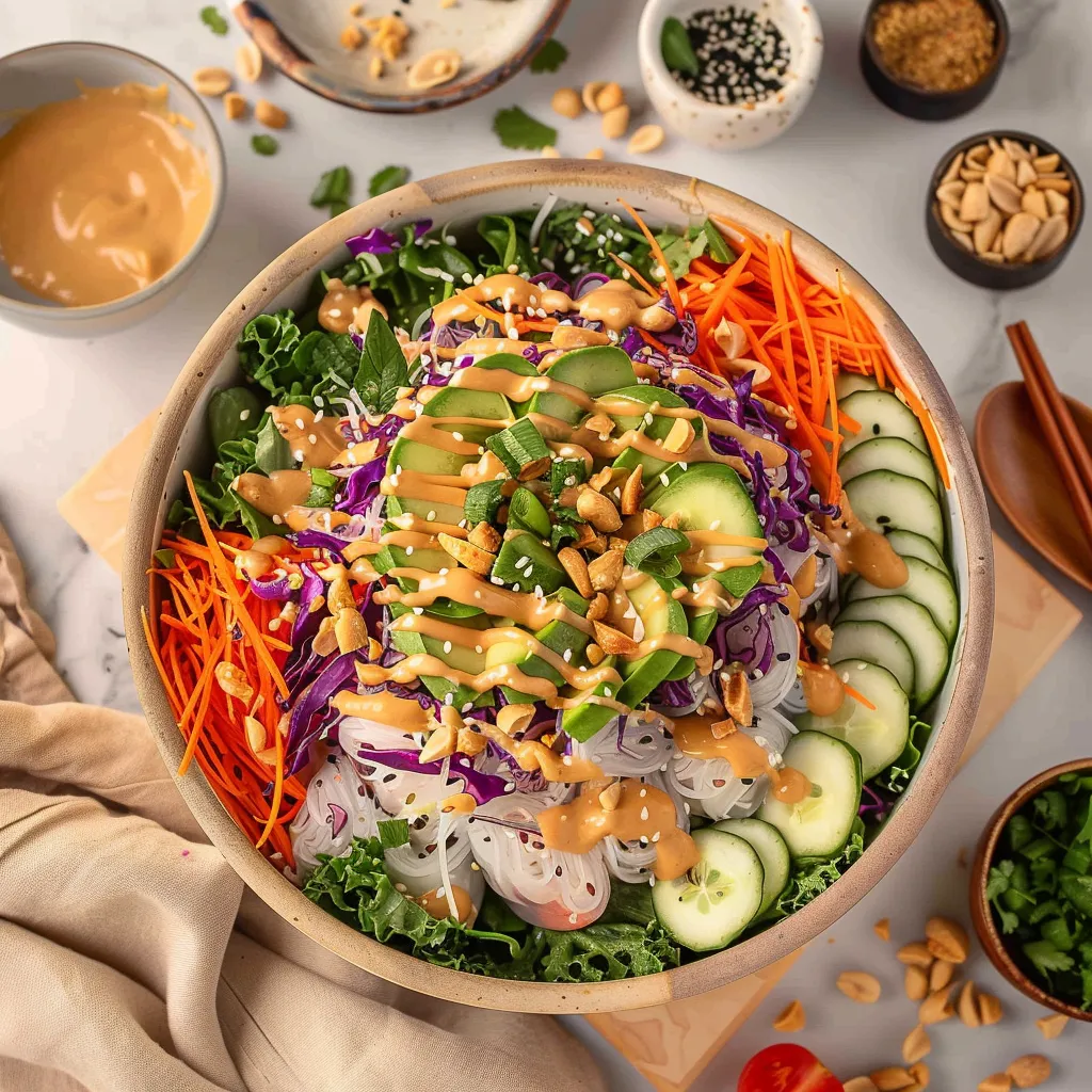 Spring Roll Salad with Peanut Sauce