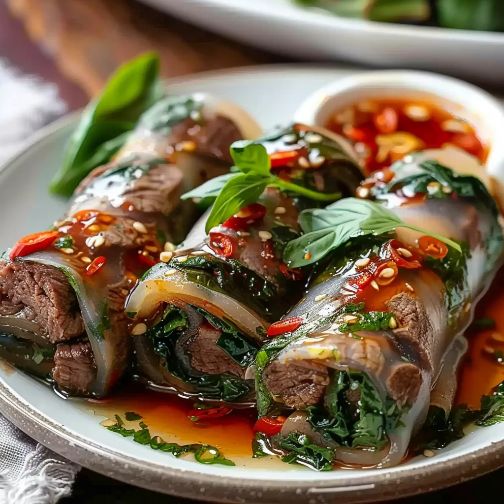 Thai Basil Beef Rolls