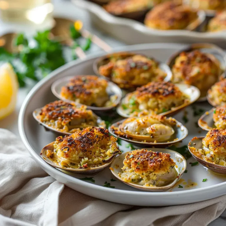 Italian Baked Stuffed Clams Oreganata