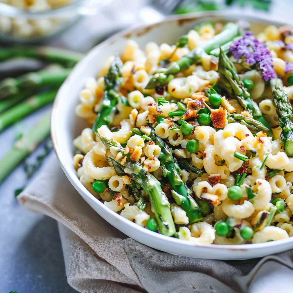 Lemon Dijon Asparagus and Pea Macaroni Salad