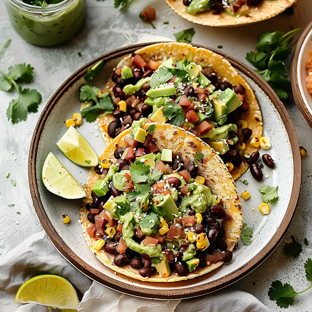 Black Bean Tostadas with Avocado Crema