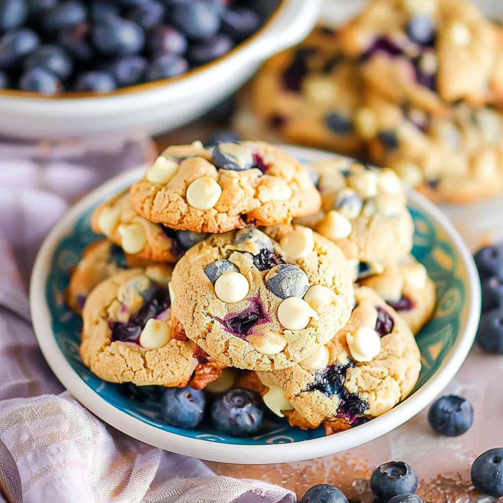 Blueberry white chocolate chip cookies