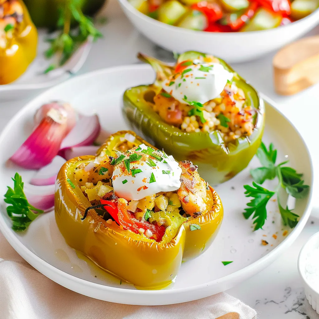 Greek Chicken Stuffed Peppers