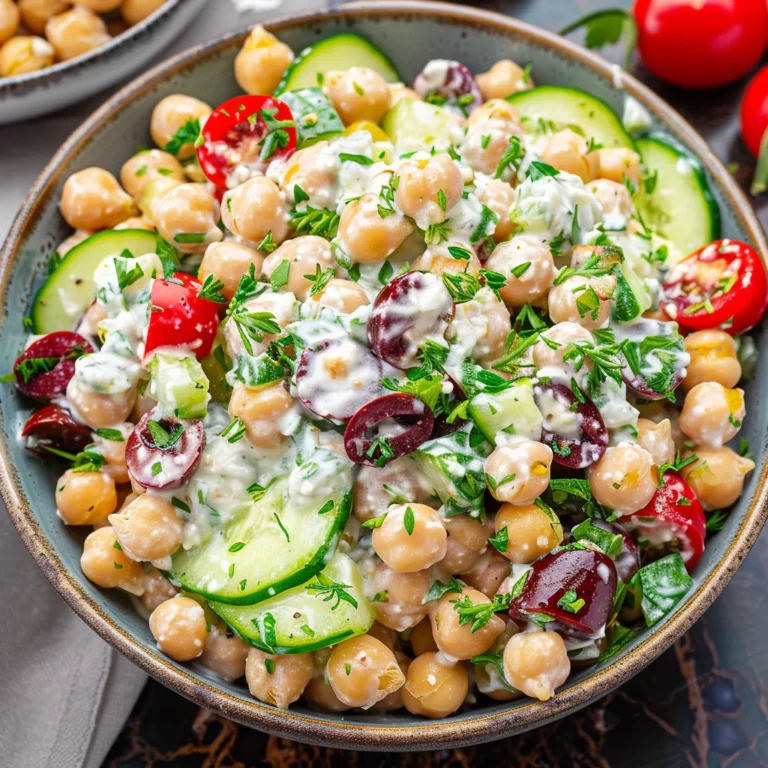 Greek Chickpea Salad Bowls with Homemade Tzatziki