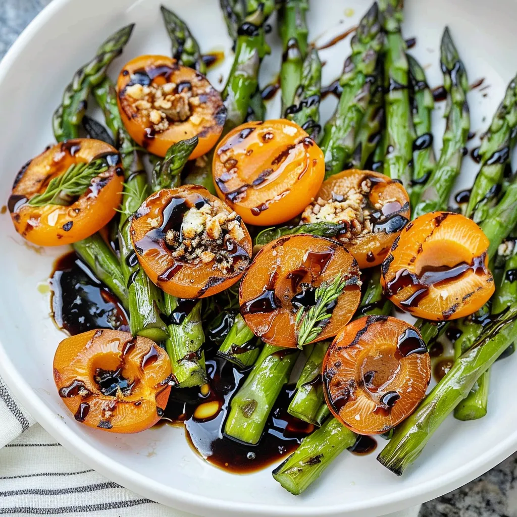 Grilled Asparagus and Apricots with Balsamic Glaze