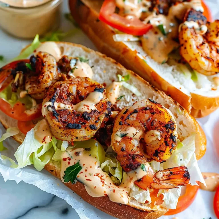 Grilled Shrimp Po’ Boys with spicy remoulade