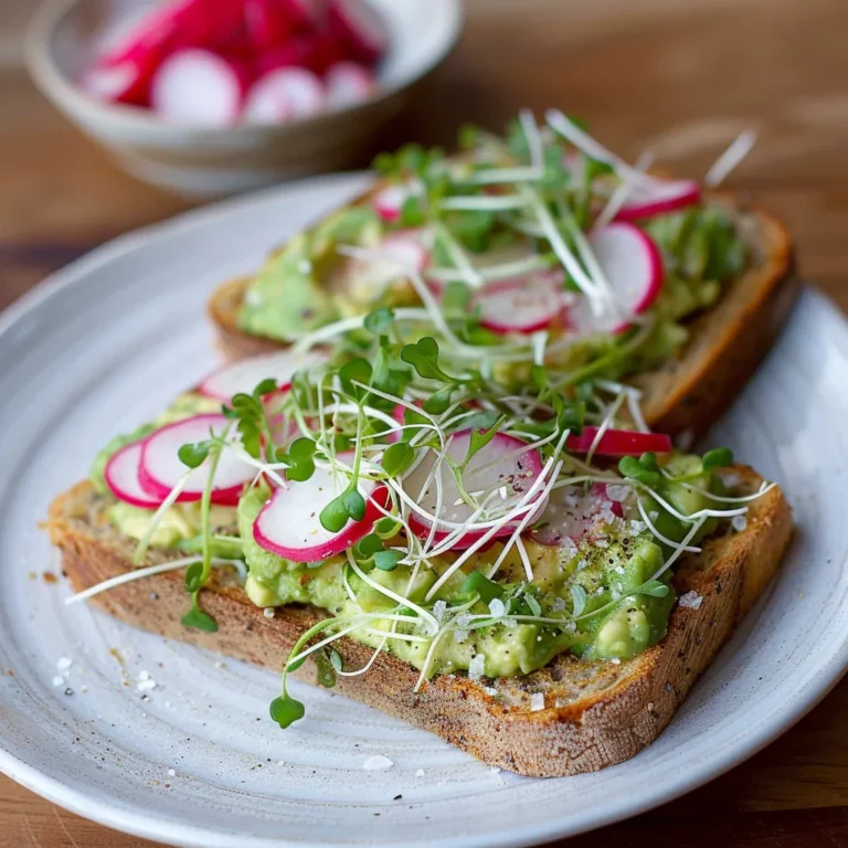 Radish and Avocado Toast with Microgreens and Sea Salt