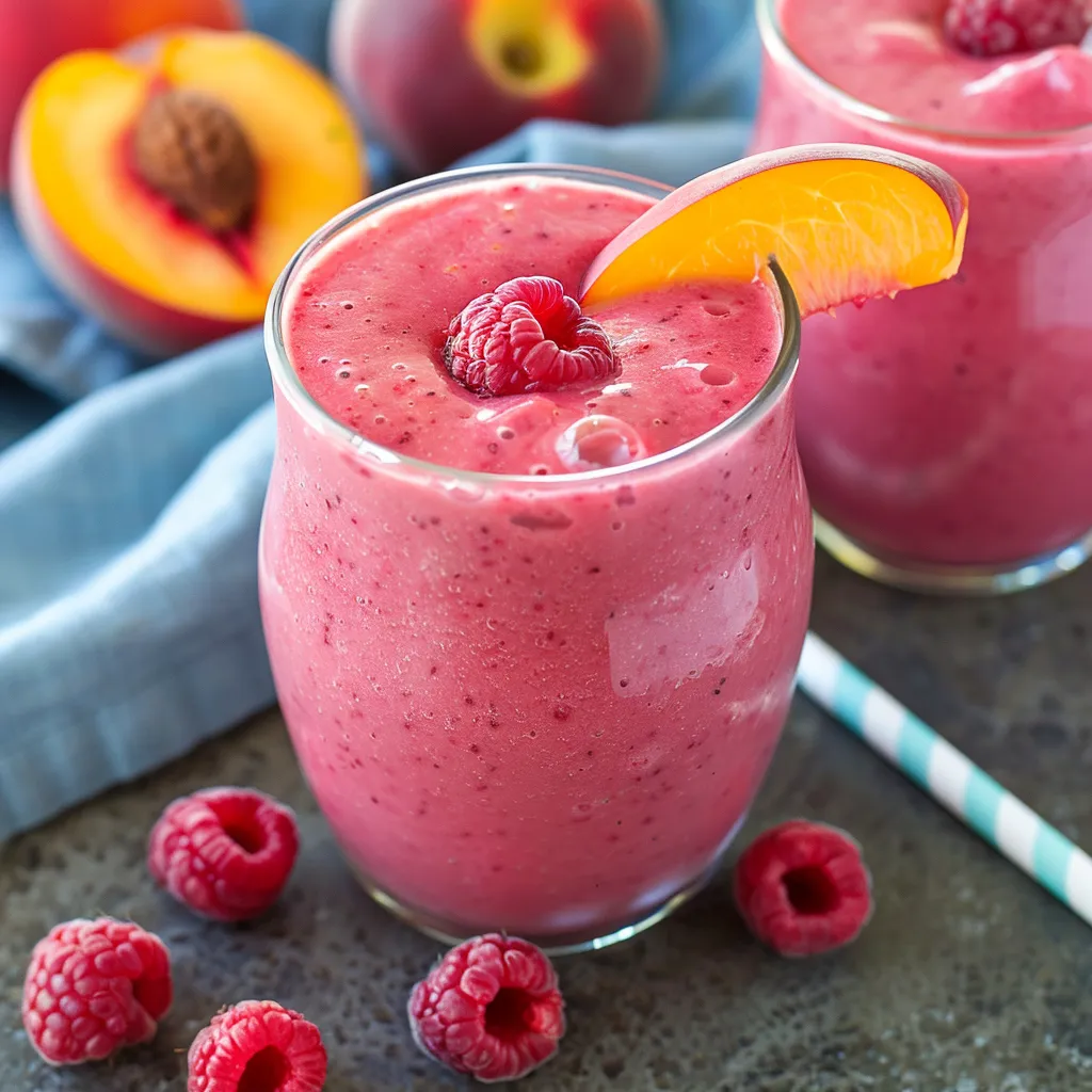Raspberry Peach Smoothies