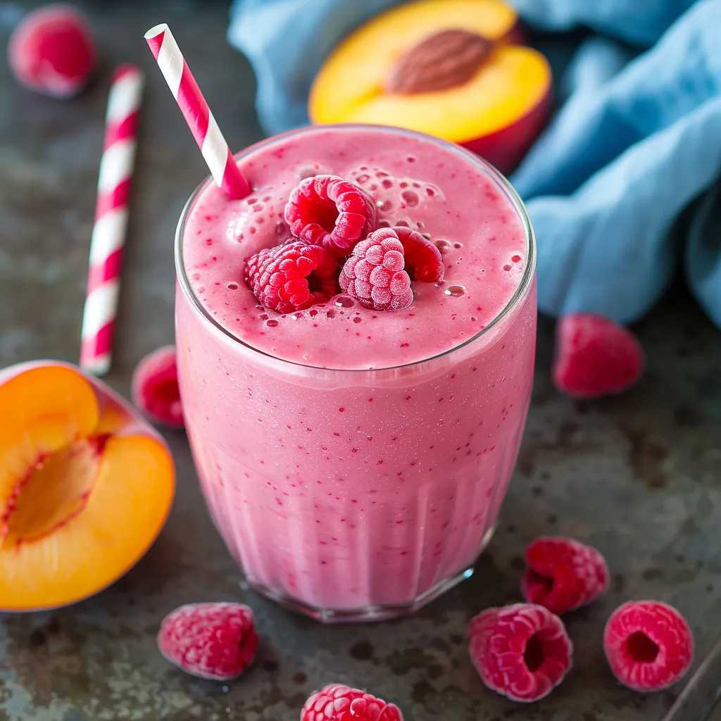 Raspberry Peach Smoothies