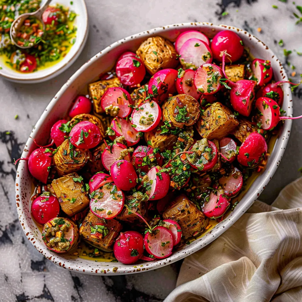 Roasted Radishes with Anchovy Herb Butter