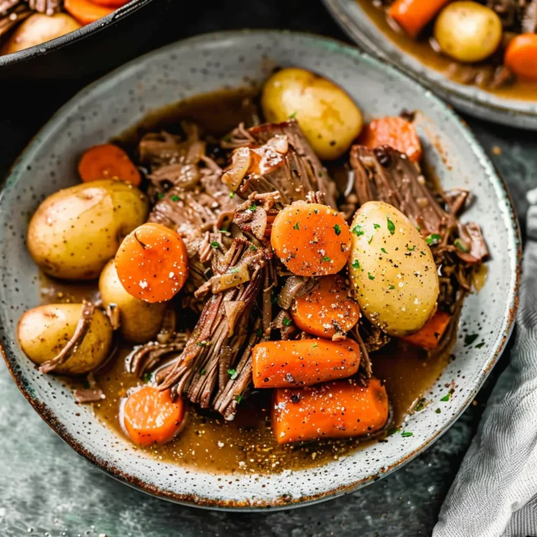 Slow Cooker Beef Pot Roast with Carrots and Potatoes