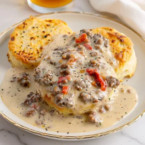 Southern Sausage Gravy and Biscuits