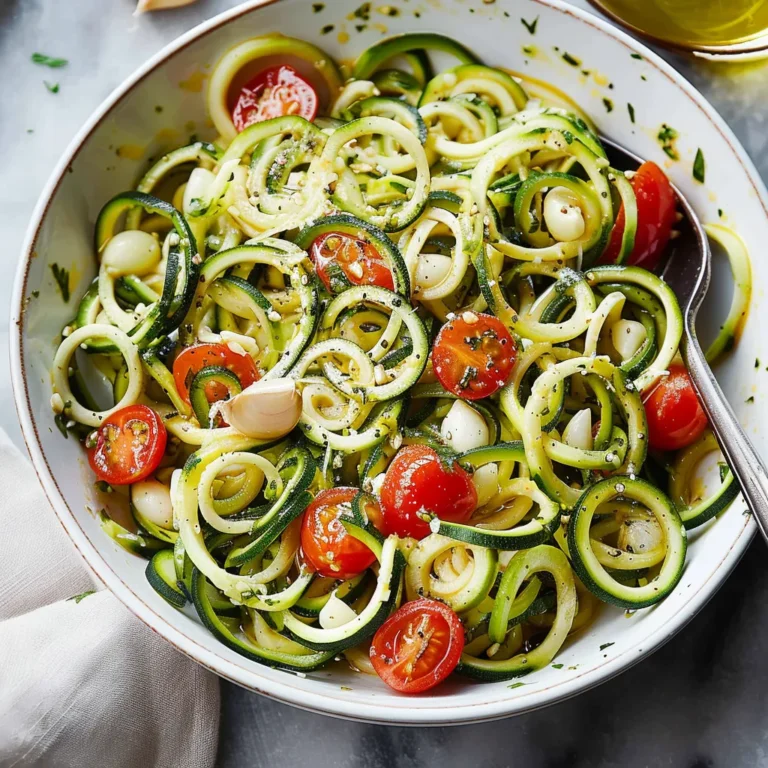 Zucchini Zoodles with Cherry Tomatoes & Garlic