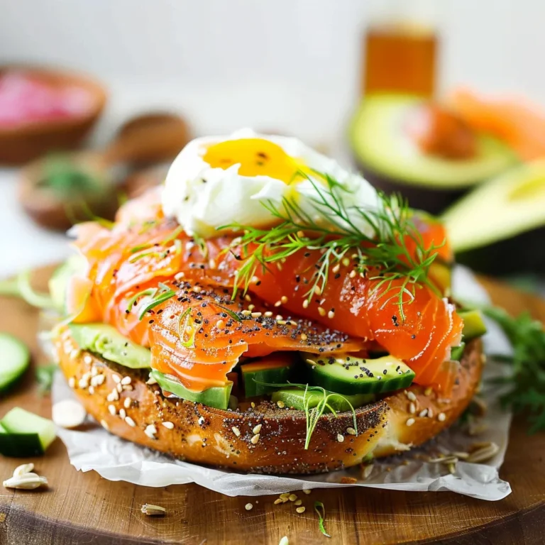 Hot Smoked Salmon and Avocado Bagel