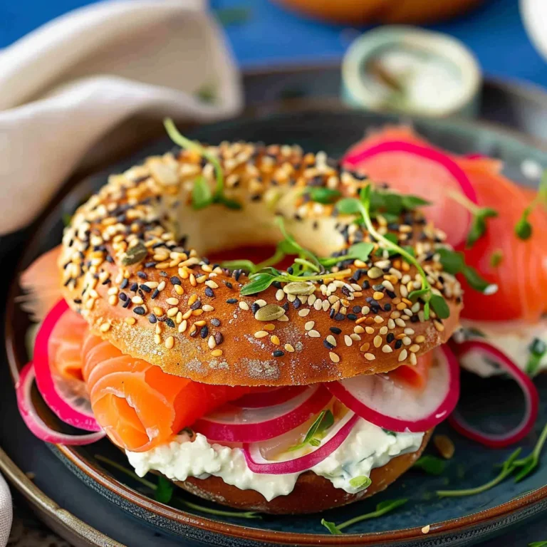 Smoked Salmon Bagel with Whipped Cottage Cheese