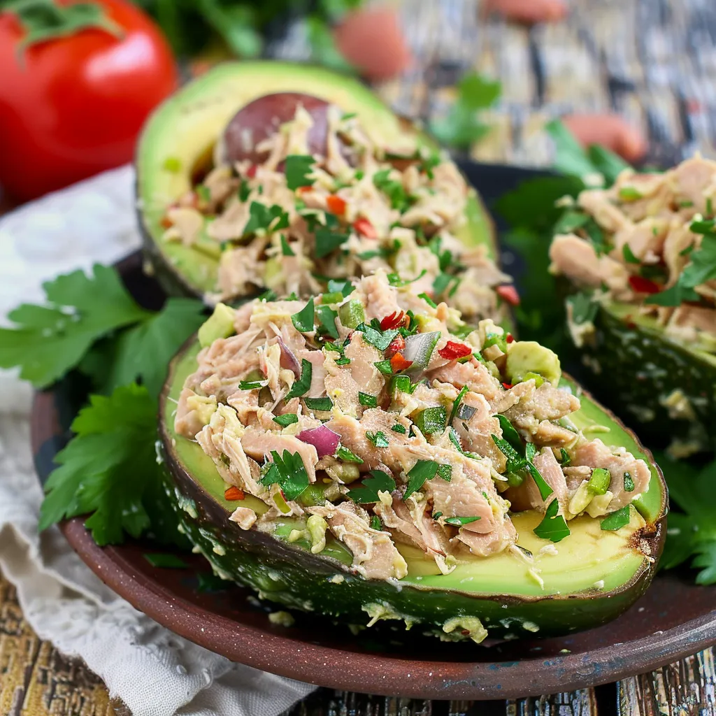 Classic Tuna Salad in Avocado Halves